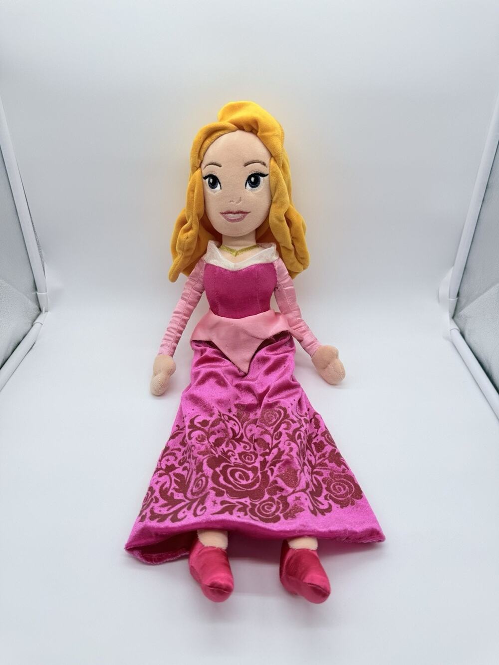 Disney Store Princess Aurora Sleeping Beauty Soft Rag Doll Missing Crown 20"
